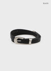 Kowang Silver Tip Leather Belt