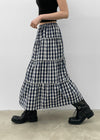 [MADE] Puona Checkered Flared Long Skirt