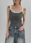 Flavor Lace Button Sleeveless (Built-in Cap)