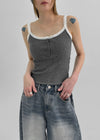 Flavor Lace Button Sleeveless (Built-in Cap)