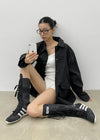 Rotian Leather Half Jacket
