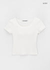 [MADE] Easy Basic V-Neck U-Neck Short Sleeve T-shirt (Built-in Cap)