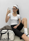 [MADE] Easy Basic V-Neck U-Neck Short Sleeve T-shirt (Built-in Cap)