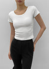 [MADE] Easy Basic V-Neck U-Neck Short Sleeve T-shirt (Built-in Cap)