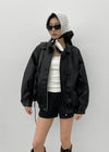Carloan Loose Fit Leather Jumper
