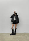 Carloan Loose Fit Leather Jumper
