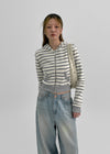 Sking Stripe Crop Hood Zip (Set Purchase Available)