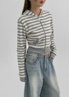 Sking Stripe Crop Hood Zip (Set Purchase Available)