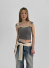 Judeal Crop Strap Sleeveless (Built-in Cap)