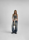 Judeal Crop Strap Sleeveless (Built-in Cap)