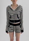 Sking Stripe Crop Hood Zip (Set Purchase Available)