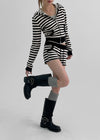 Sking Stripe Crop Hood Zip (Set Purchase Available)