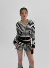 Sking Stripe Crop Hood Zip (Set Purchase Available)