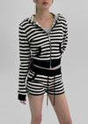 Sking Stripe Crop Hood Zip (Set Purchase Available)