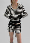 Sking Stripe Crop Hood Zip (Set Purchase Available)