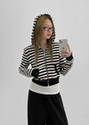 Sking Stripe Crop Hood Zip (Set Purchase Available)