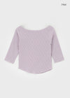 Trac Stripe Off Shoulder 3/4 Sleeve T-shirt
