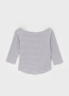Trac Stripe Off Shoulder 3/4 Sleeve T-shirt