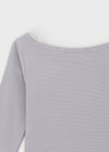 Trac Stripe Off Shoulder 3/4 Sleeve T-shirt
