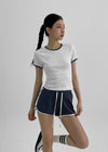 [MADE] Volvel Color Combination Ringer Short Sleeve T-shirt