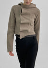 Telling Crop Ruffle Hood Cardigan
