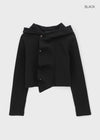 Telling Crop Ruffle Hood Cardigan