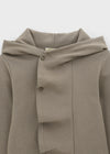 Telling Crop Ruffle Hood Cardigan