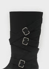 Deogoldi Ribbed Buckle Leather Long Boots