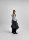 [MADE] Tnew Check Pleated Midi Skirt