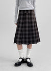 [MADE] Tnew Check Pleated Midi Skirt