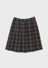 [MADE] Tnew Check Pleated Midi Skirt