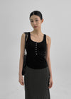 Mengs Henry-Neck Ribbed Sleeveless