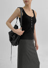 Mengs Henry-Neck Ribbed Sleeveless