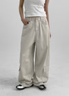 Hoke washing cargo denim pants