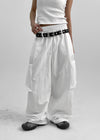 TheQ Nylon Pocket Wide Pants (Set with Belt)