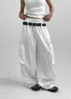 TheQ Nylon Pocket Wide Pants (Set with Belt)