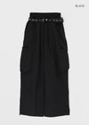 TheQ Nylon Pocket Wide Pants (Set with Belt)