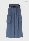 TheQ Nylon Pocket Wide Pants (Set with Belt)