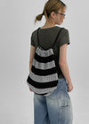 Forstin Stripe Knit Drawstring Bag