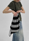 Forstin Stripe Knit Drawstring Bag