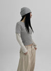 Cohing Stripe Graphic Layered Long Sleeve Tee