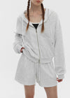 [B-BASIC] Airsweat Sudadera con Capucha de Corte Suelto y Cremallera