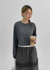 [MADE] Bessian Summer Knit Feel Crop Long Sleeve T-shirt