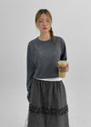 [MADE] Bessian Summer Knit Feel Crop Long Sleeve T-shirt