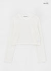 [MADE] Bessian Summer Knit Feel Crop Long Sleeve T-shirt