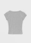 Frency Ribbed U-Neck Short Sleeve Tee