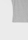 Frency Ribbed U-Neck Short Sleeve Tee