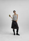 [MADE] Tnew Check Pleated Midi Skirt