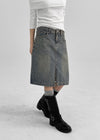 [MADE] Wiston Slit Denim Midi Skirt