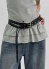 Wato Double Strap Eyelet Leather Belt
